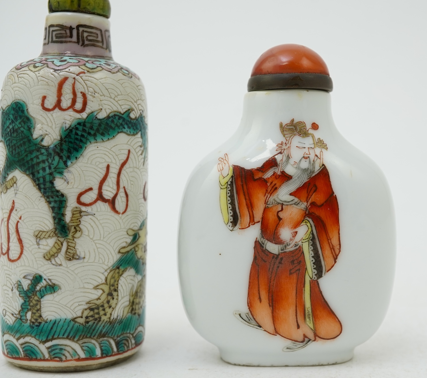 Two Chinese enamelled porcelain snuff bottles, 19th century